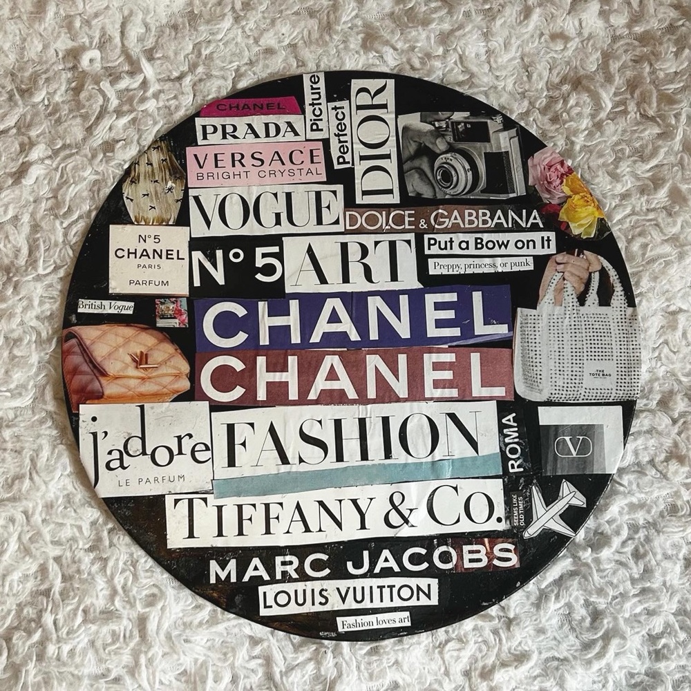 Chanel and Versace Collage Vinyl Representing Nicki Minaj